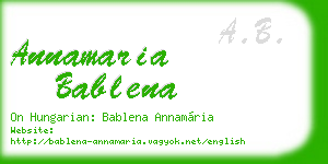 annamaria bablena business card