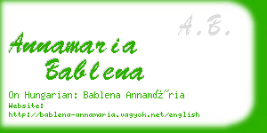 annamaria bablena business card